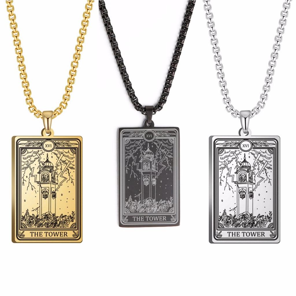 Collana Tarot Scheletro Calendula Strega Talismano Acciaio Inossidabile Coppia Teschio Abbraccio Collana Gay Amuleto Gioielli Regalo di Halloween