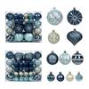 48PC Flocked Velvet Christmas Tree Ball Ornaments Set