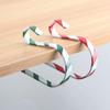 1/2PC Metal Fireplace Sock Hanger Holiday Red and Green Xmas Striped New Year Christmas Stocking Hook Home Party Decorations