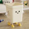 UFORU Creative Trash Can Household Toilet Large Trash Basket Living Room Bathroom Lovely Wind Liddless Trash Can Garbage Bin