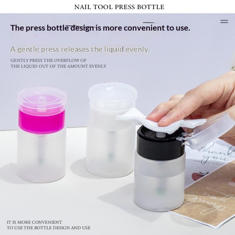 Nail Art Press Pump Bottle Leakproof Design Easy Press Dispensing For Home Diy Nail Care Salon Use