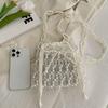 Lamerry Beaded Pearl Drawstring Bag, Wedding Shoulder Bag, Crossbody Bag, Party Bag, Yukata, Hakama, Entrance Ceremony, Graduation Ceremony, White