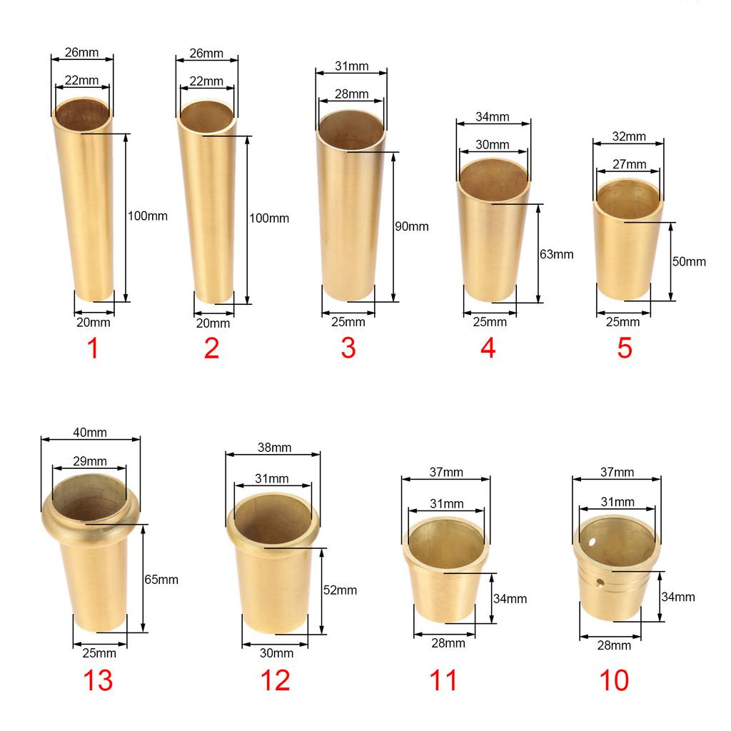 4 Pezzi Copri Gamba Mobile Piedino Punta Solida Rame Ottone Spazzolato Tavolo Sedia Cilindro/Cono Cappuccio Protezione Fondo Sicurezza Tappetino Decorazione