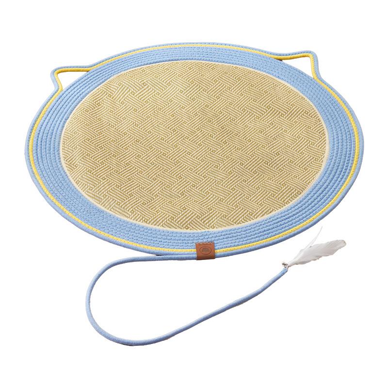 Summer Cute Cat Mat with Extra Large Rattan Cat Scratch Pad for Four Seasons High end Cat Scratch Board Is Not Easy To Lose Shavings