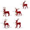 Beflockte Textur Weihnachts-Elchfigur Glänzendes Geweih Glitzer-Schleife Hirsch Schreibtisch