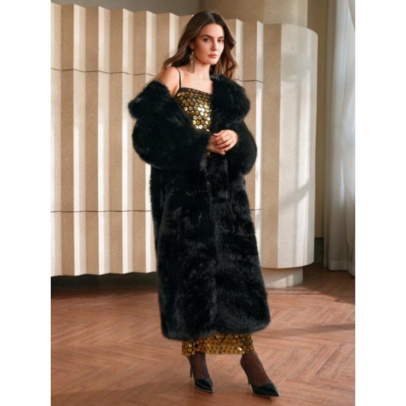 Xiyin's New Autumn and Winter Fashion Fluffy Long Coat Imitation Fox Hair Fluffy Parka Coat