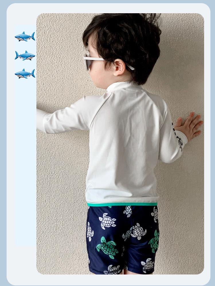 Boys' Long Sleeve Sun Protection Swimsuit Set - Quick Dry Jellyfish Design