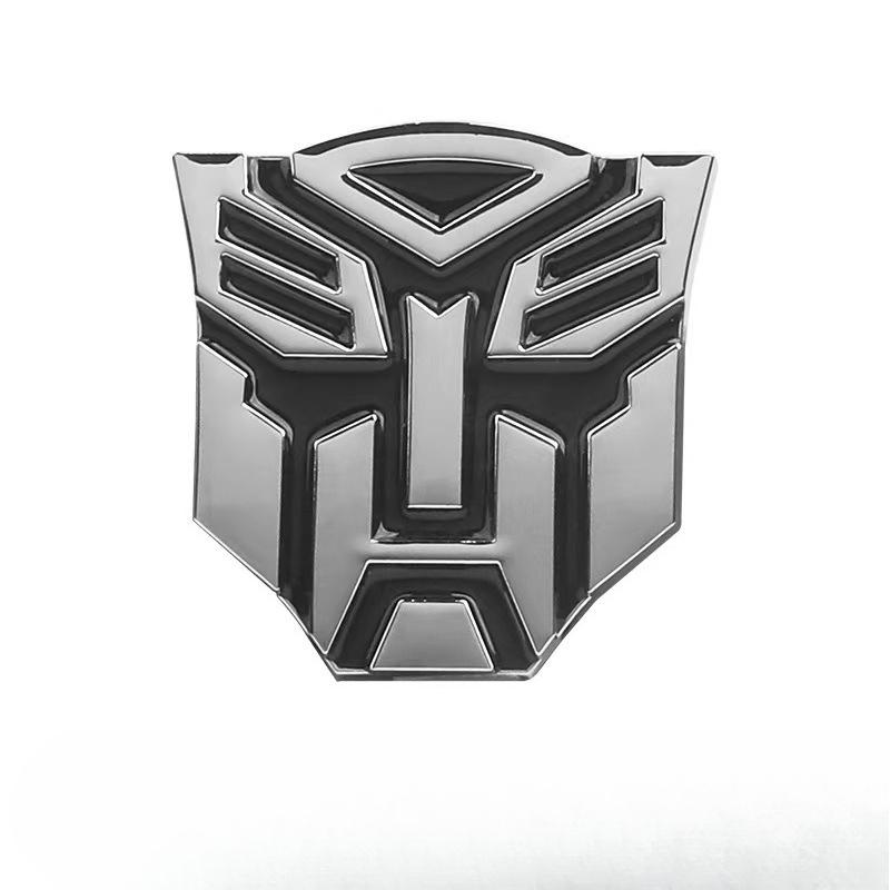 

Auto Robot Metal Autobot Emblem for Car Glow-in-The-Dark Effect Auto Car Accessories Vehicle Decorative Silver tuba