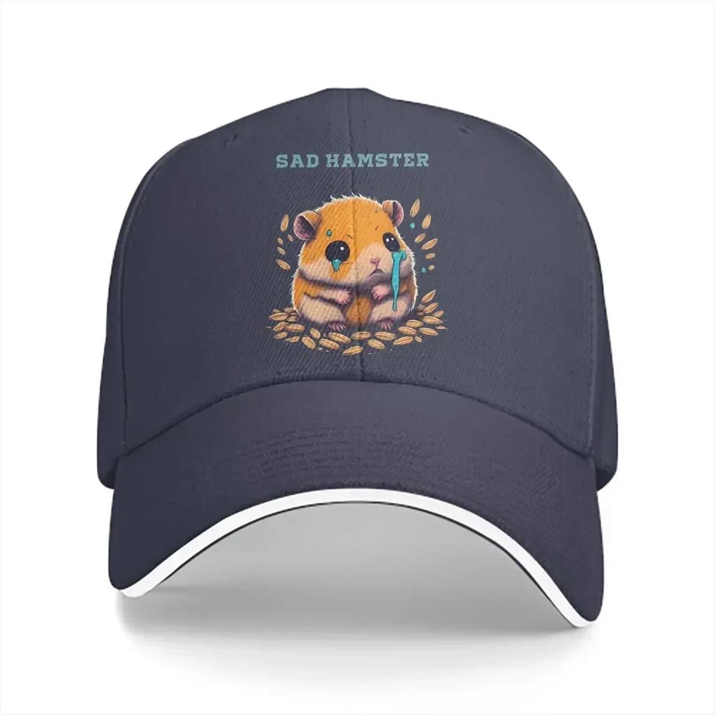 Washed Men's Baseball Cap Cry Trucker Snapback Caps Dad Hat Sad Hamster Golf Hats