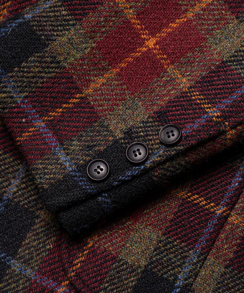 Edinburgh Club Harris Tweed Checked 3 Button Jacket [Wine]