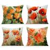 Oil Painting Flowers Pillowcase Printed Polyester 45X45Cm Throw Pillowcover Decorative Sofa Cushion Pillowslip Home Decor