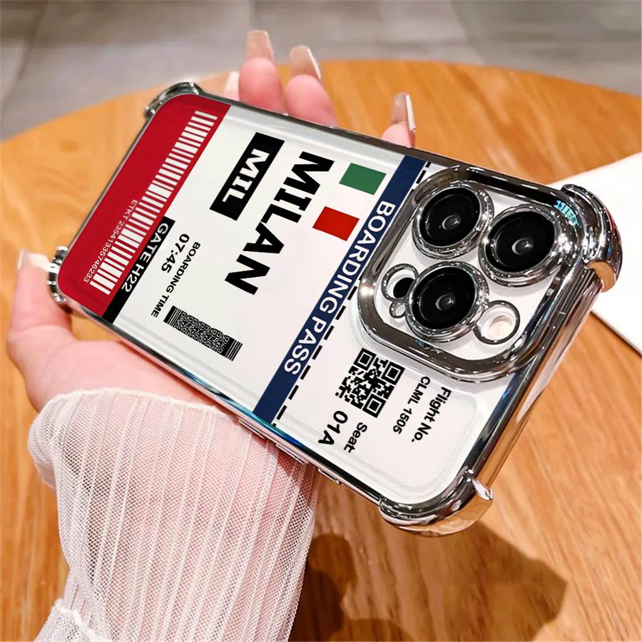 Hot Air Rome Label Case for Apple iPhone 17 Air 16 15 14 Plus 13 12 11 Pro Max 16e Clear Cover