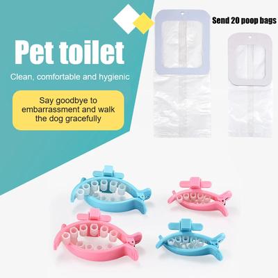 Distributore di sacchetti per escrementi di cani e gatti, creativo, per raccogliere i rifiuti dei cuccioli, con clip per la coda, strumento portatile per la pulizia dei rifiuti