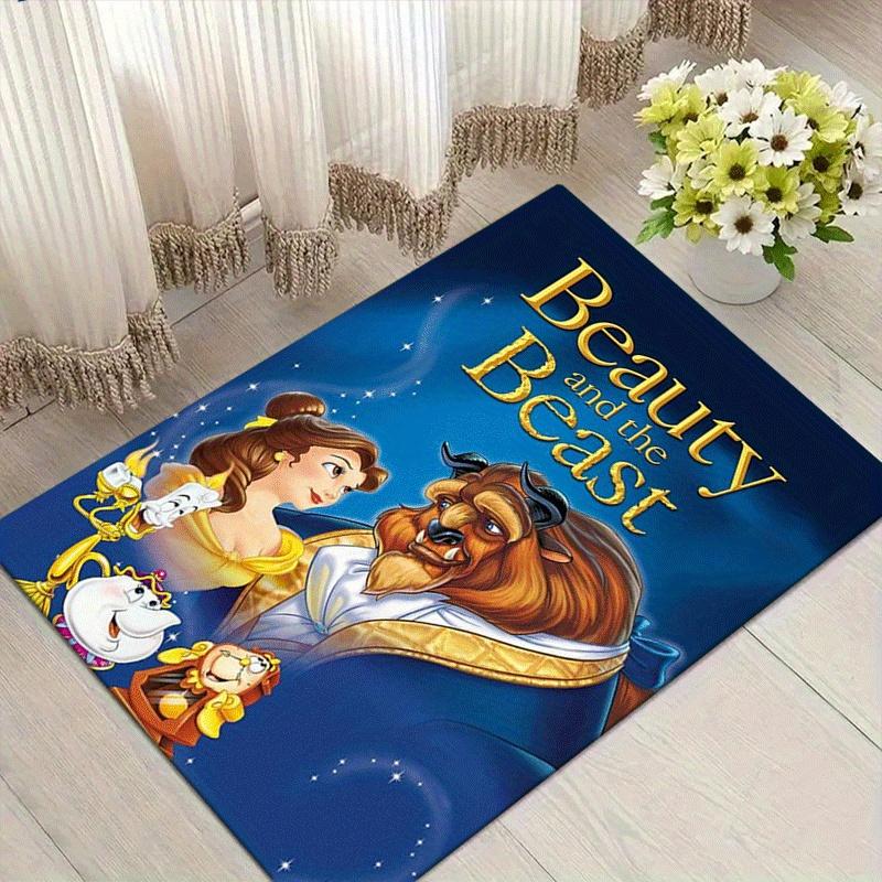 

1pc Beauty and The Beast Pattern Area Rug Soft Flannel Floor Mat for Living Room,Office,Bedroom and Carpet,Sofa Coffee Table Floor Mat 60cm by 90cm