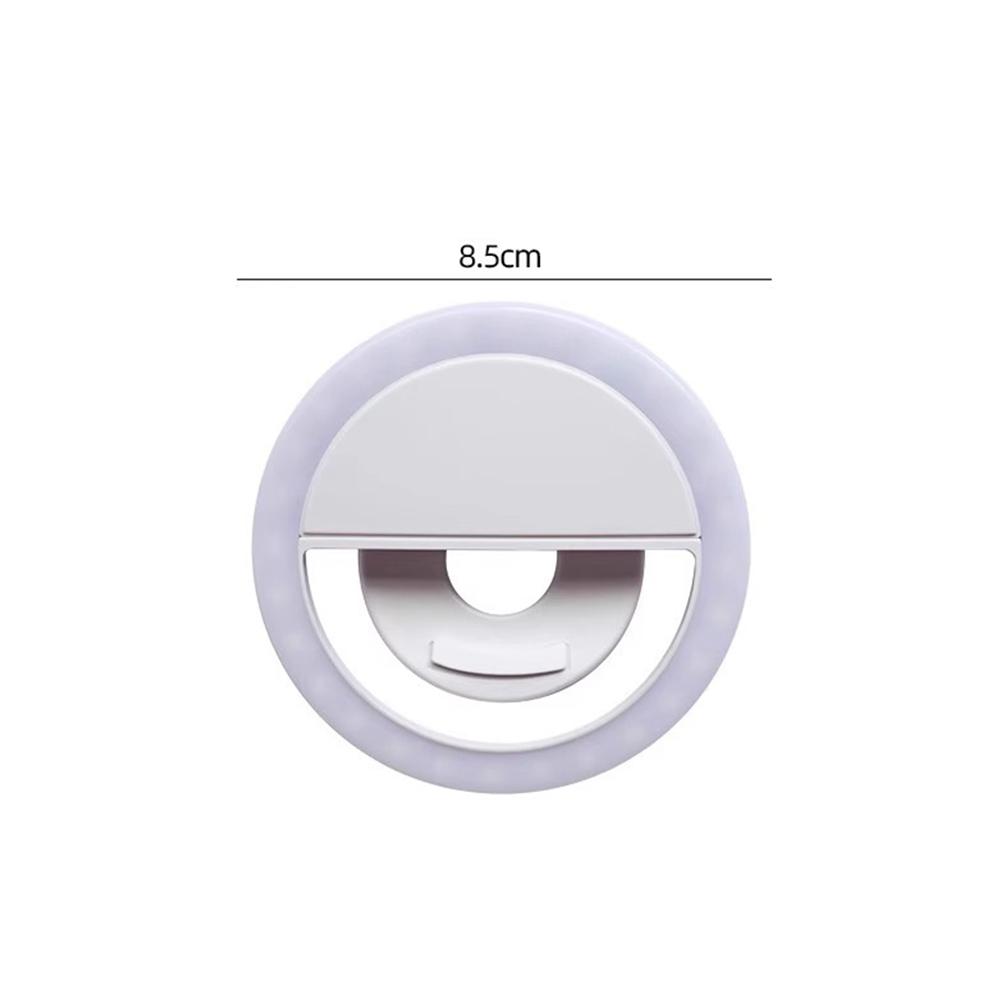 

Светодиодное кольцо с USB-зарядкой, линза для телефона, свет для селфи, мини-круговой заполняющий свет, клипса для iPhone, Samsung, Xiaomi, Poco белый