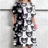 Fashion Women's Printing Loose Crew Neck Casual Dresses Versatile