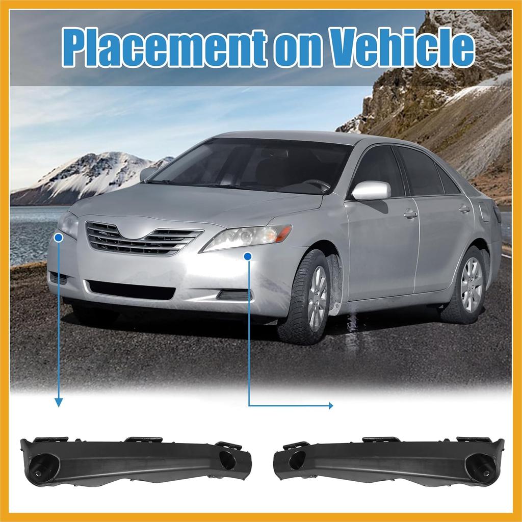 1 Pair Left and Right Side Front Bumper Retainer Support Bumper Bracket for Toyota Camry 2012-2015 5253606120 5253506130 Replacement