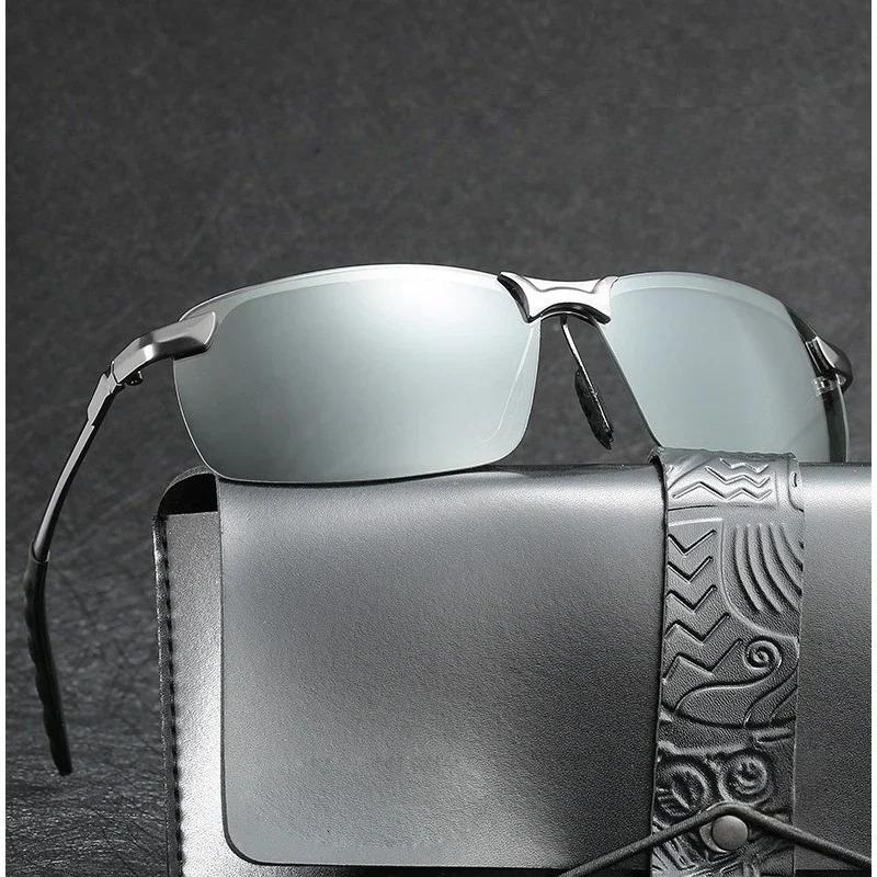 Men Pochromic Polarized Sunglasses Day and Night Vision Protective Goggles Sun Glasses for Driving Fishing Traveling Shopping