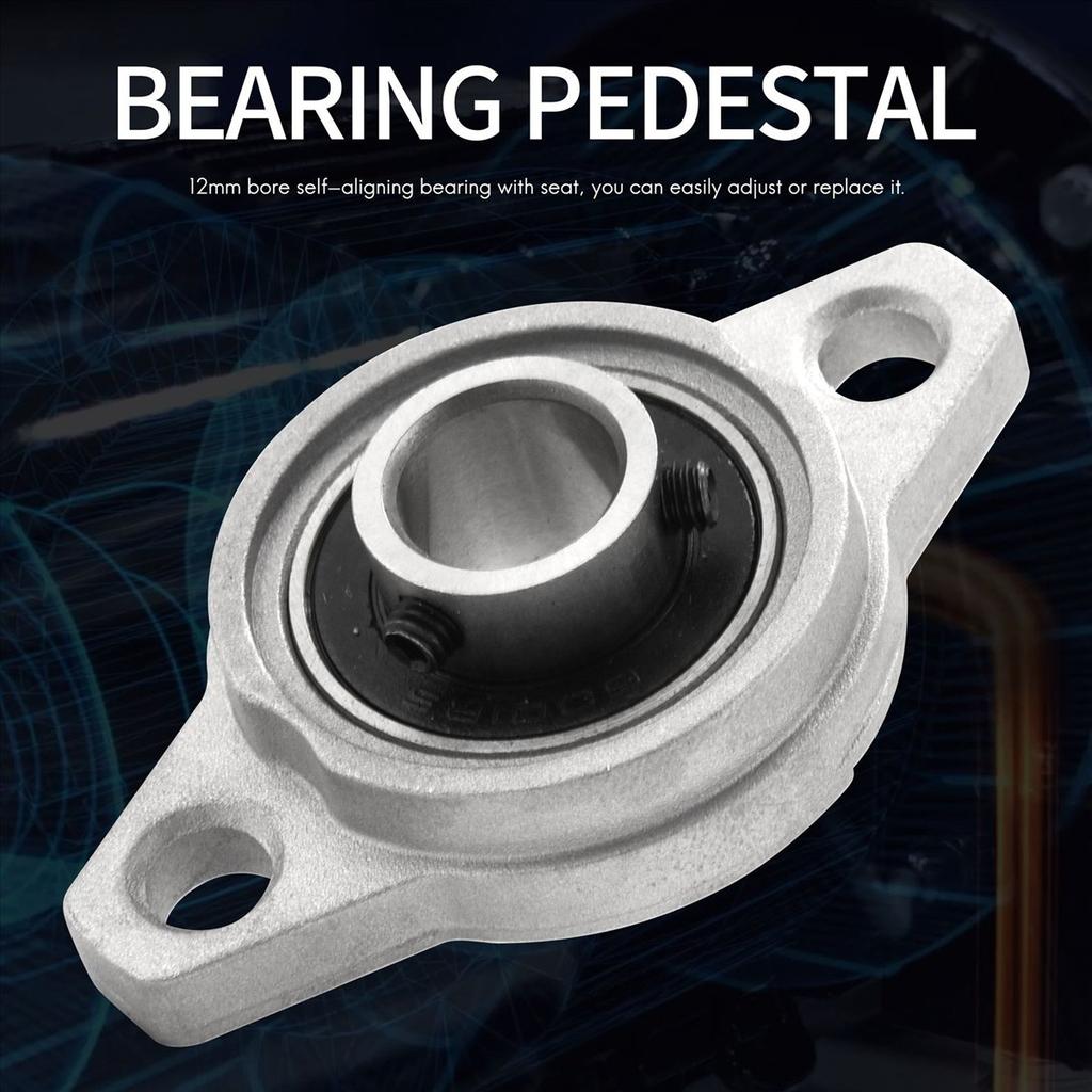 BHBL 4Pcs KFL001 12mm Zinc Alloy Self Aligning Pillow Block Flange Bearing Rhombic Bearing Housing