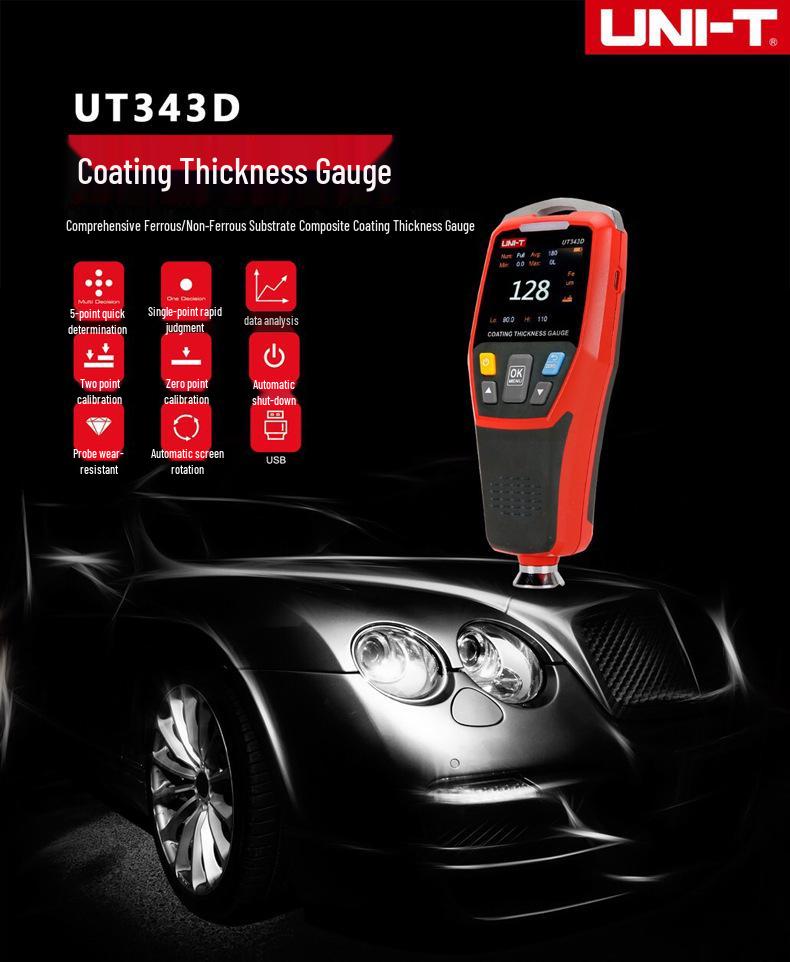 UNI-T UT343D Coating & Paint Thickness Gauge for Used Car Surfaces