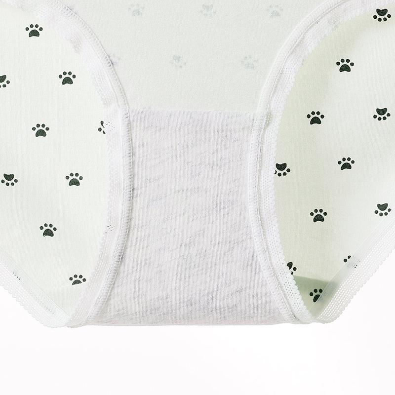 Fentenggan 5-Pack Antibacterial Cotton Mid-Waist Underwear for Women and Girls