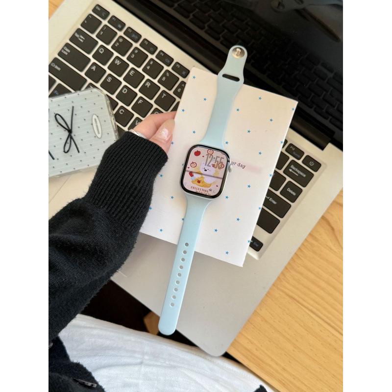 

Compatible Slim Waist Silicone Band for Apple iWatch Series 11 & 10 Women s Edition For Apple 38/40/41/(s10/s11 42mm) синій