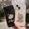 Wind Glitter Rhinestone Swan Fine Glitter Mobile Phone Case For Apple 17Promax Epoxy Iphone16 Soft