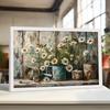 Floral Canvas Wall Art Painting with Frames for Living Room Bedroom Decor Pictures Housewarming Gift