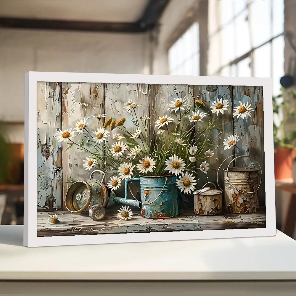 Floral Canvas Wall Art Painting with Frames for Living Room Bedroom Decor Pictures Housewarming Gift