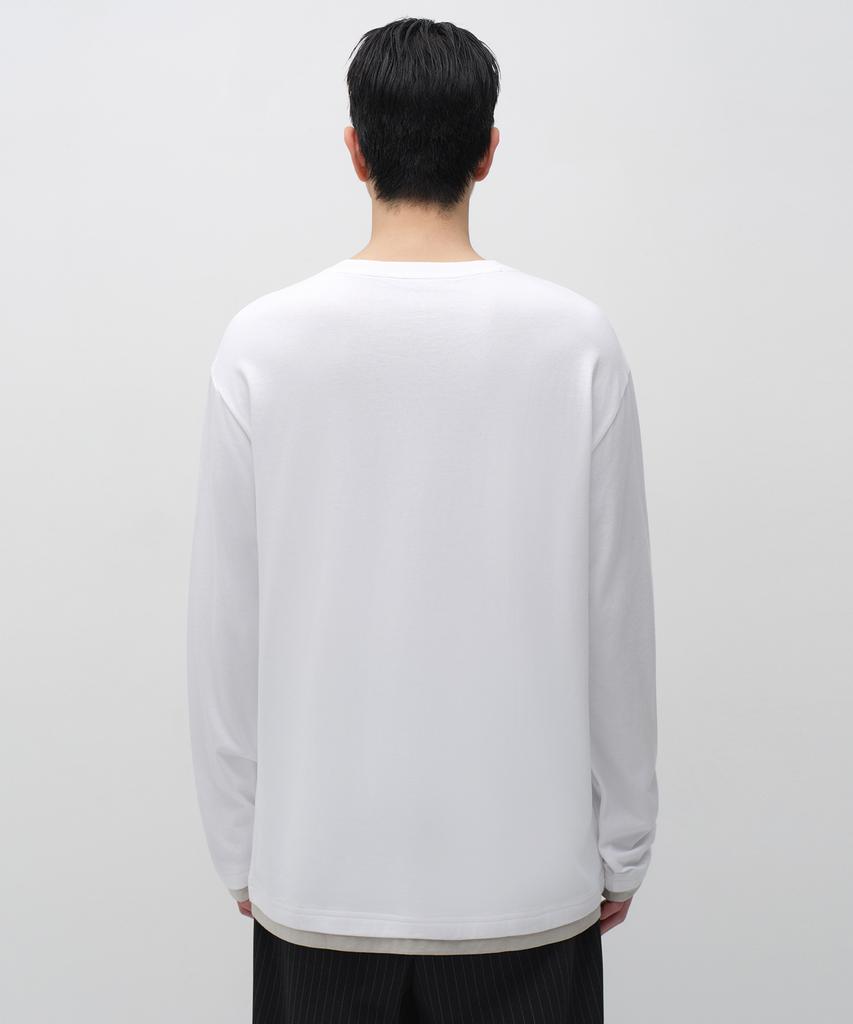 Musinsa Standard Cr Layered Hem Long Sleeve T-Shirt [White]
