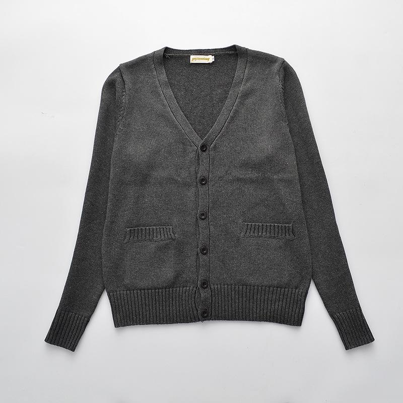 JK Uniform COS V-Neck Long Sleeve Cardigan: Japanese 7-Needle Thickened Sweater In Stock.