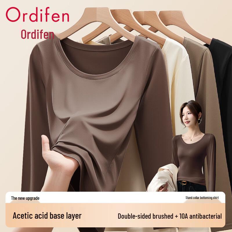 

Odfin Women s 10A Antibacterial Round Neck Slim Fit Long-Sleeve T-Shirt XL