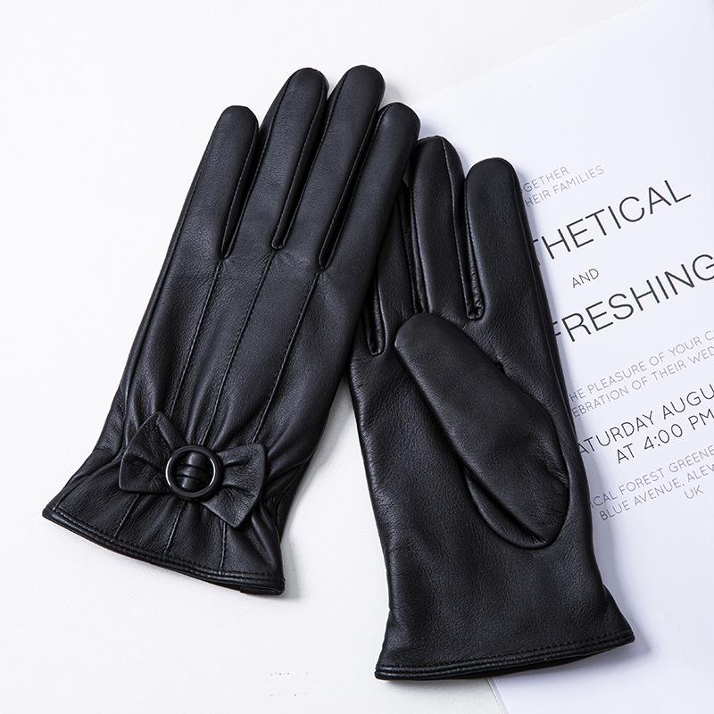 Schaffellhandschuhe Damen Winter Warme Handschuhe Fahr- und Radhandschuhe Fleece Echtlederhandschuhe