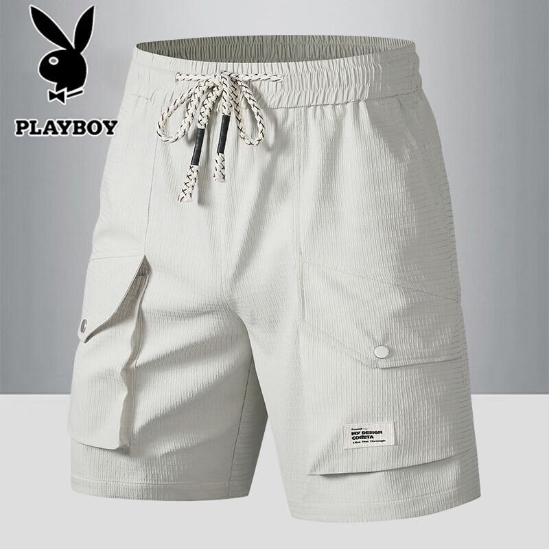 PLAYBOY Men s Summer Breathable Cargo Shorts L
