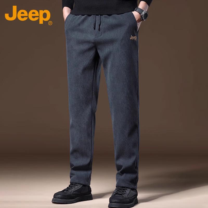 Jeep Men's Business Casual Thick Corduroy Straight Pants
