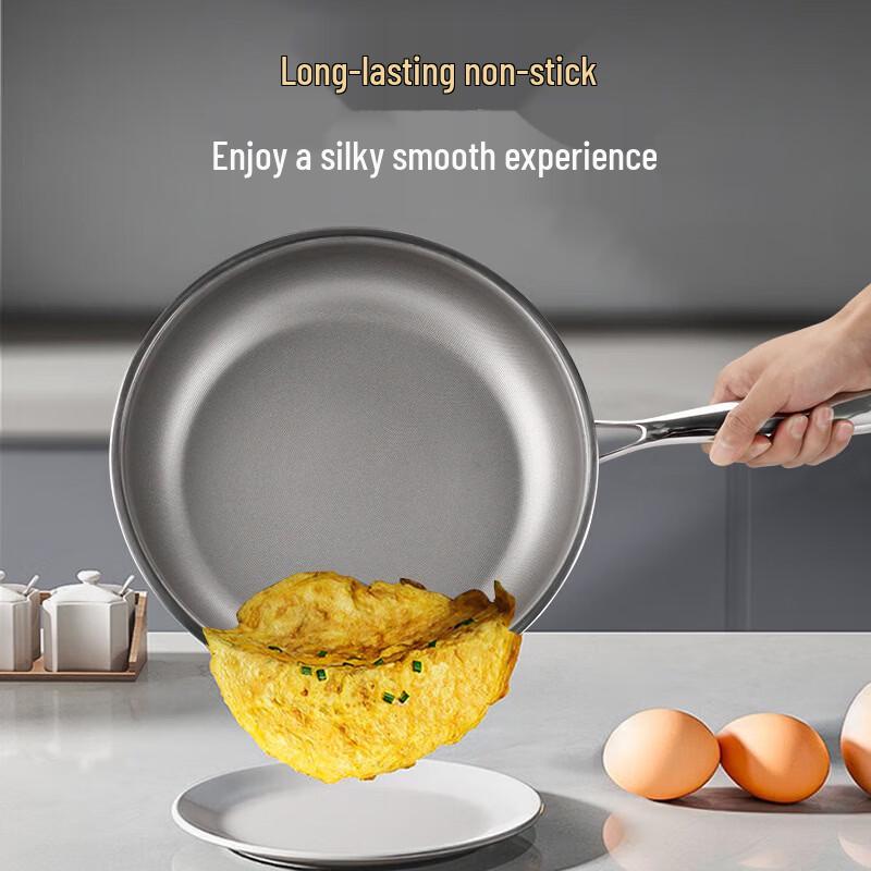 Wutuo 24cm Stainless Steel Titanium Non-stick Frying Pan
