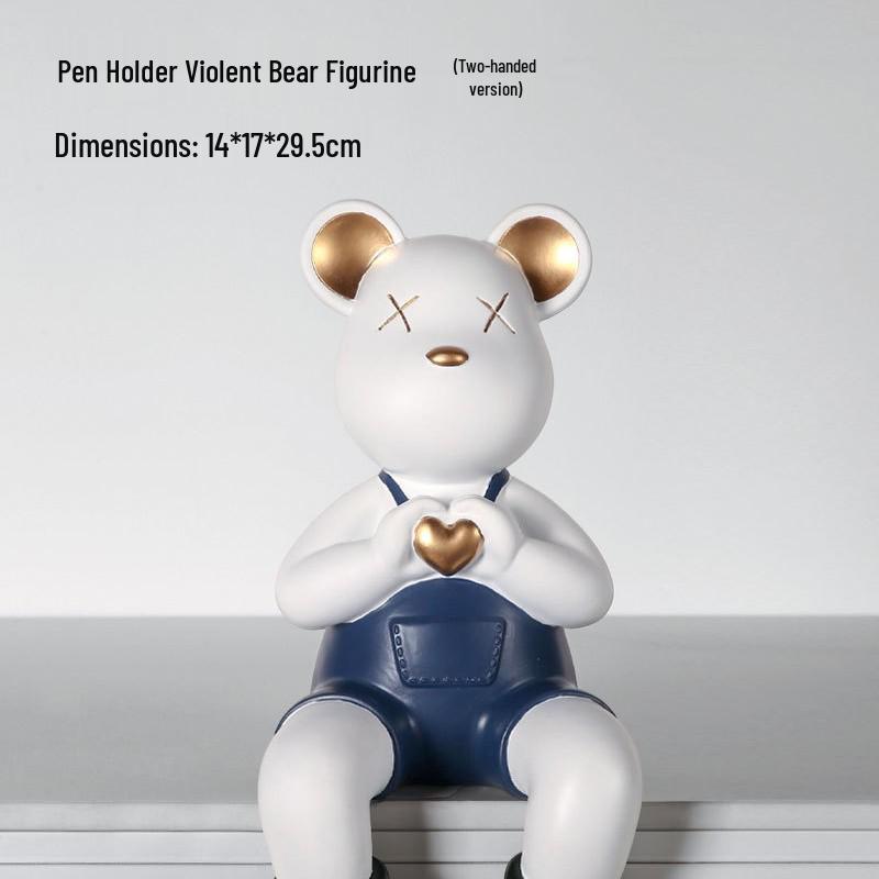 

Luxury Creative Bear Ornament for Home Decor: Living Room, TV Cabinet, Wine Shelf, Study & Kids Room Display Default