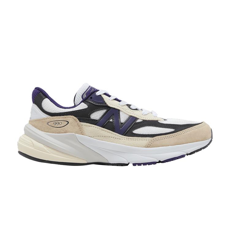 New Balance 990v6 MiUSA Тедди Сантис Белый Черный Сливовый 42.5