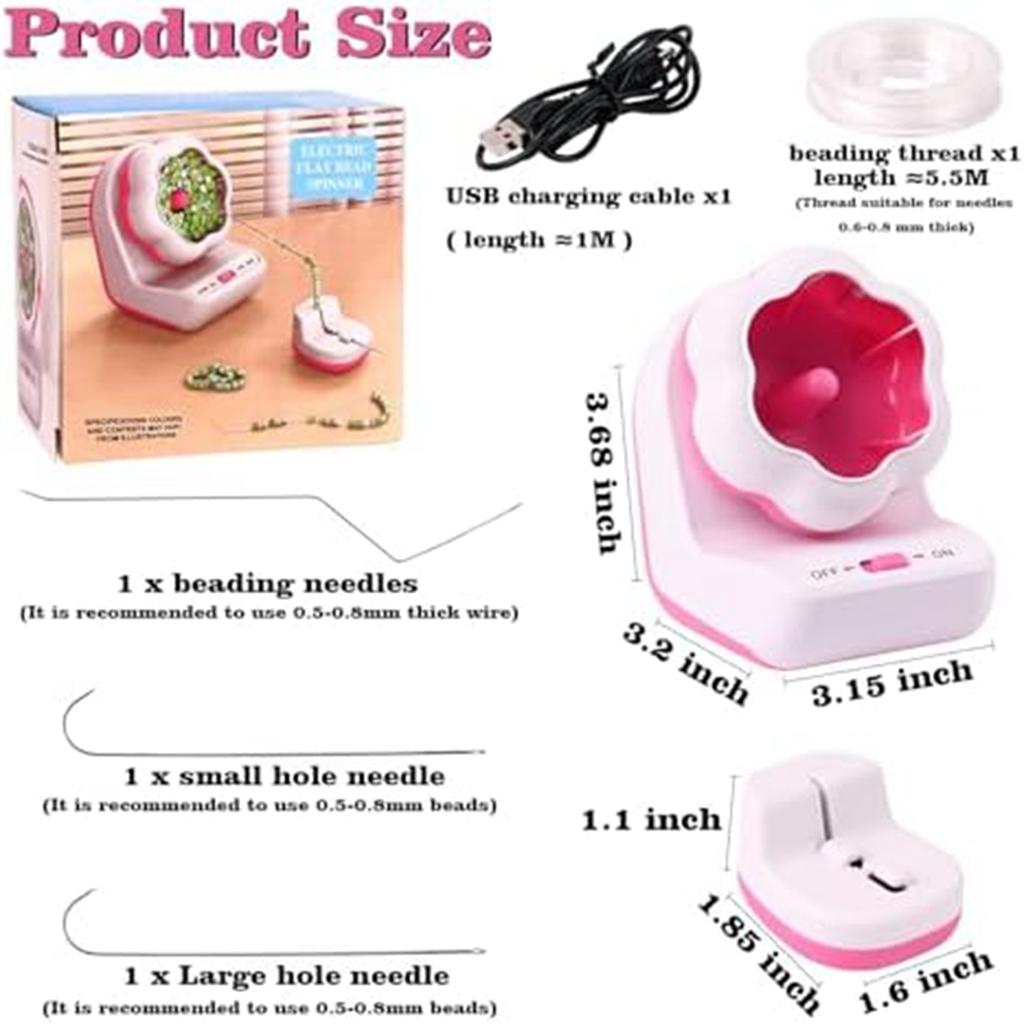 ABIY-Automatic Clay Bead Bowl for Bracelet Making, Clay Bead Spinner with Needle and Thread for Jewelry Crafts