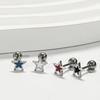 Titanium Steel Heart & Four-Leaf Clover Stud Earrings - Elegant, Versatile, Mori-Style Fashion for Women