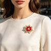 Flower Brooch Pin for Women, Rhinestones Inlaid Brooch Pin for Dress, Coat, Shawl Gift for Mother, Wedding