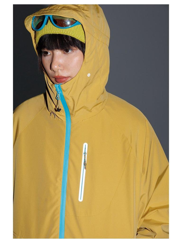 BLACKARMADA Waterproof Hooded Mountaineering Jacket - Three-Proof Outdoor Wear for Men and Women 
