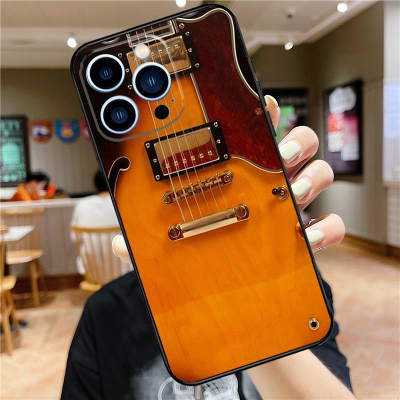 Guitar Violin Fiddle Music Case For iPhone 17 15 14 13 12 11 16 Pro Max Mini Plus 16e 17 Air Bumper Cover Accessories