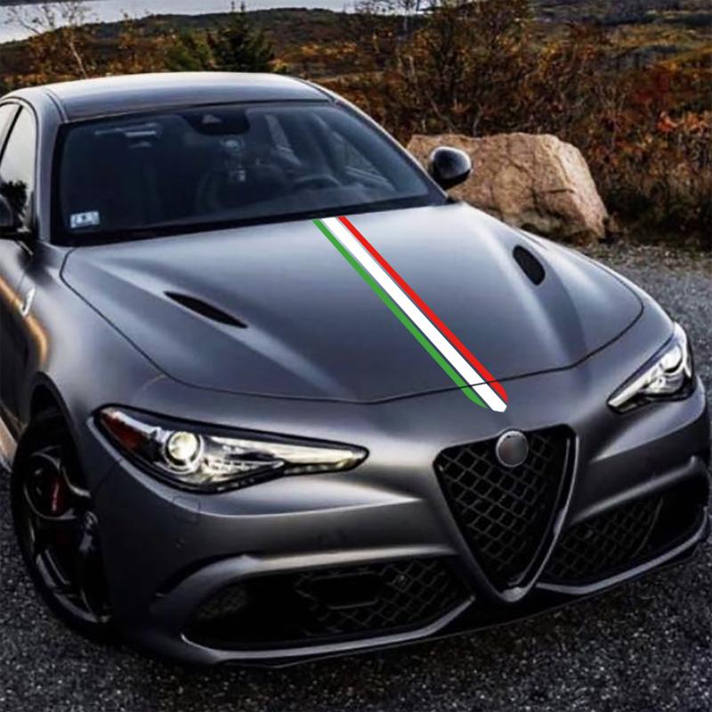 Car Hood Stripe Stickers For Alfa Romeo Giulia Giulietta 159 Giulia quadrifoglio Stelvio 4c 156 Brera Accessories Decor Decals