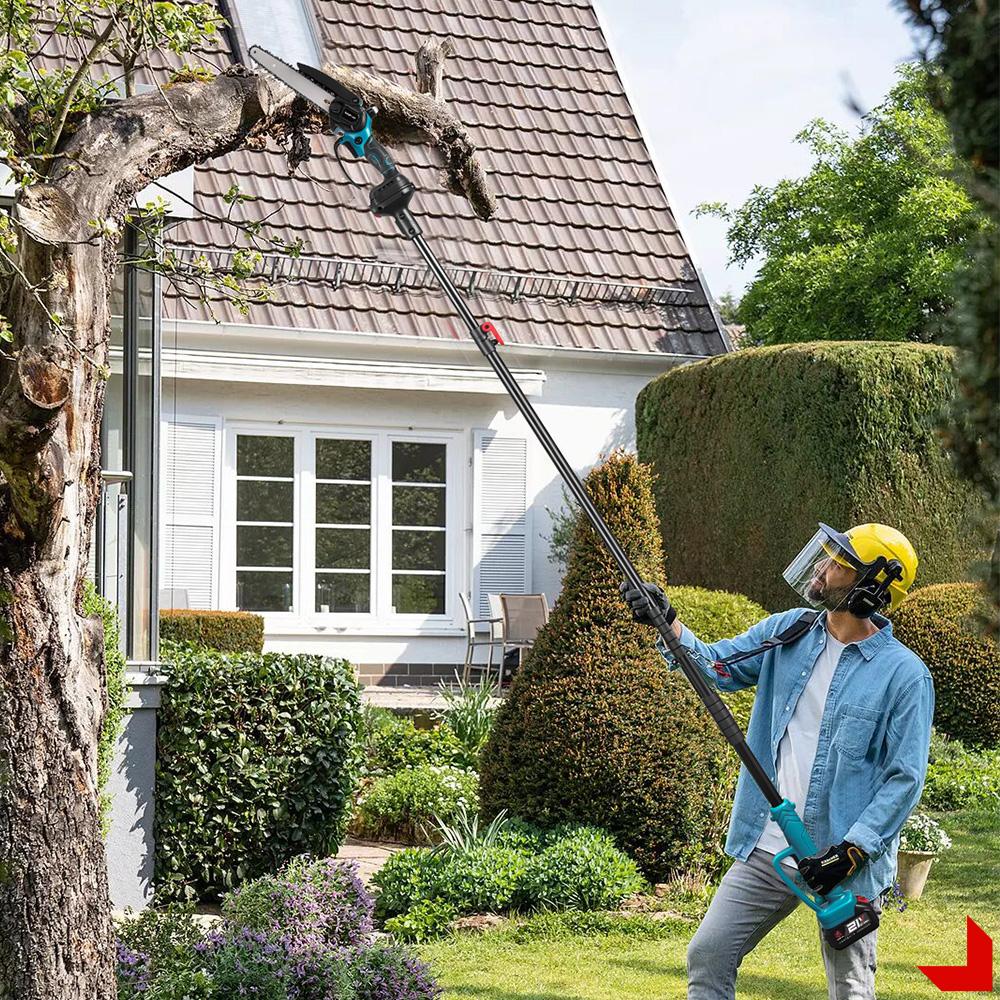 8inch Brushless Electric Telescoping Pole Saw Scissors 3IN1 5500W High Branch Chainsaw Garden Pruner Tool For 21V 18V Battery