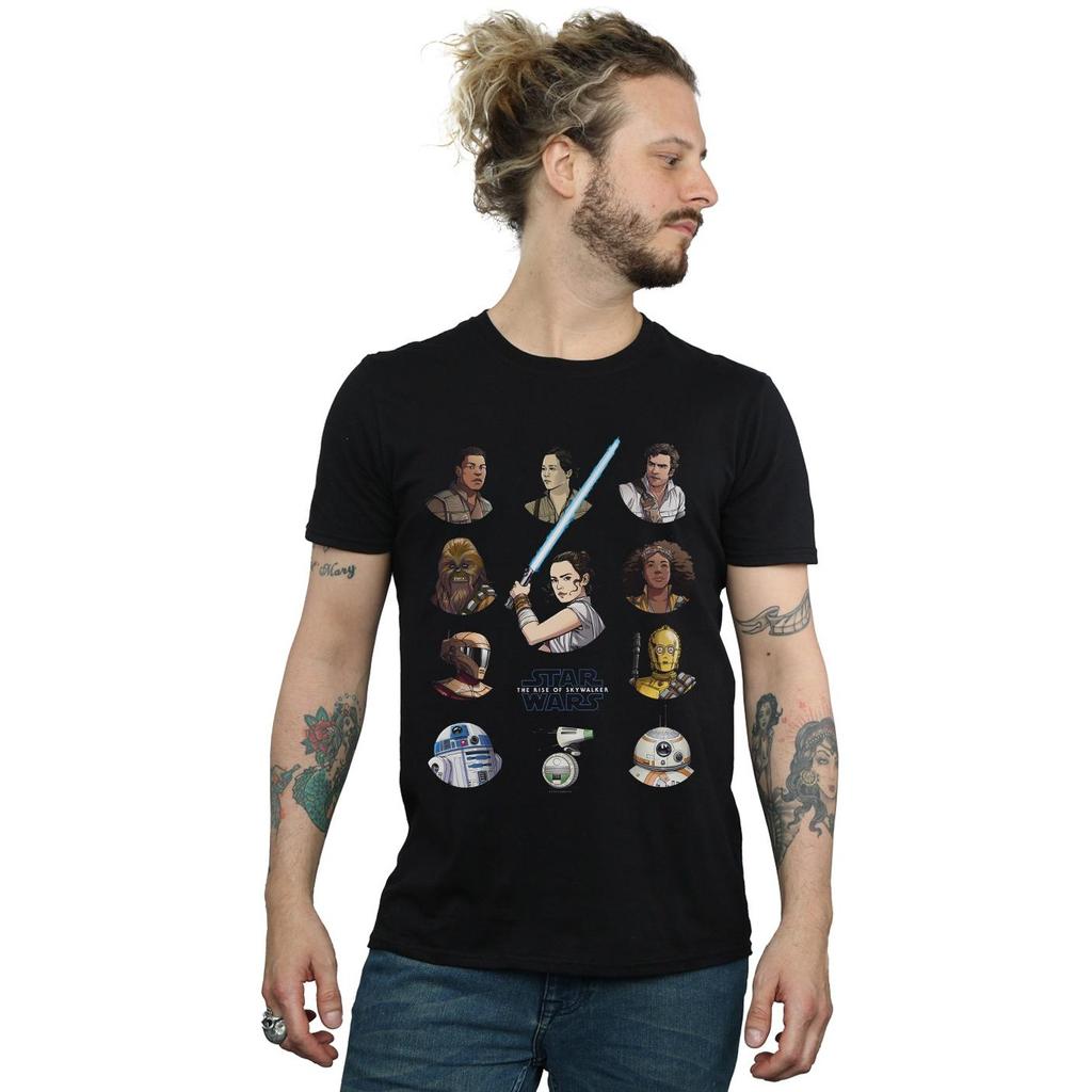 Star Wars: The Rise of Skywalker Mens Star Wars The Rise Of Skywalker Resistance Character Line Up T-Shirt
