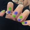 24Pcs Red Sweetheart White Checkerboard Press On Nails Removable Fake Nail Tips Art Acrylic Manicure