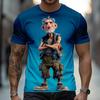 Men's Ombre Old Man T Shirt Short Sleeve T Shirt 3D Print Crew Neck Shirt Funny Casual Daily Street Blue Yellow Khaki Summer Spring Clothing Apparel