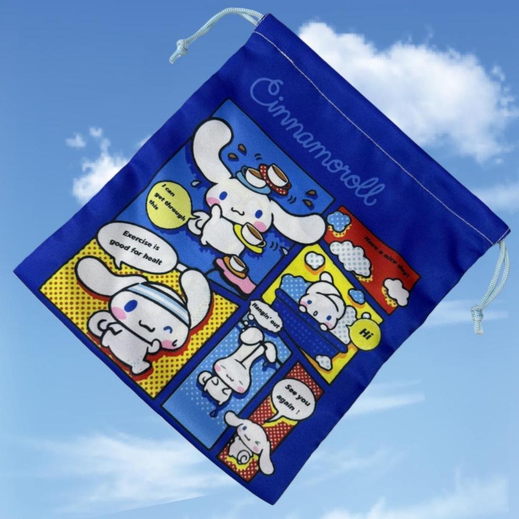 Large Sanrio Canvas Double-Sided Printed Drawstring Tote Bag, Eco-friendly Storage Solution