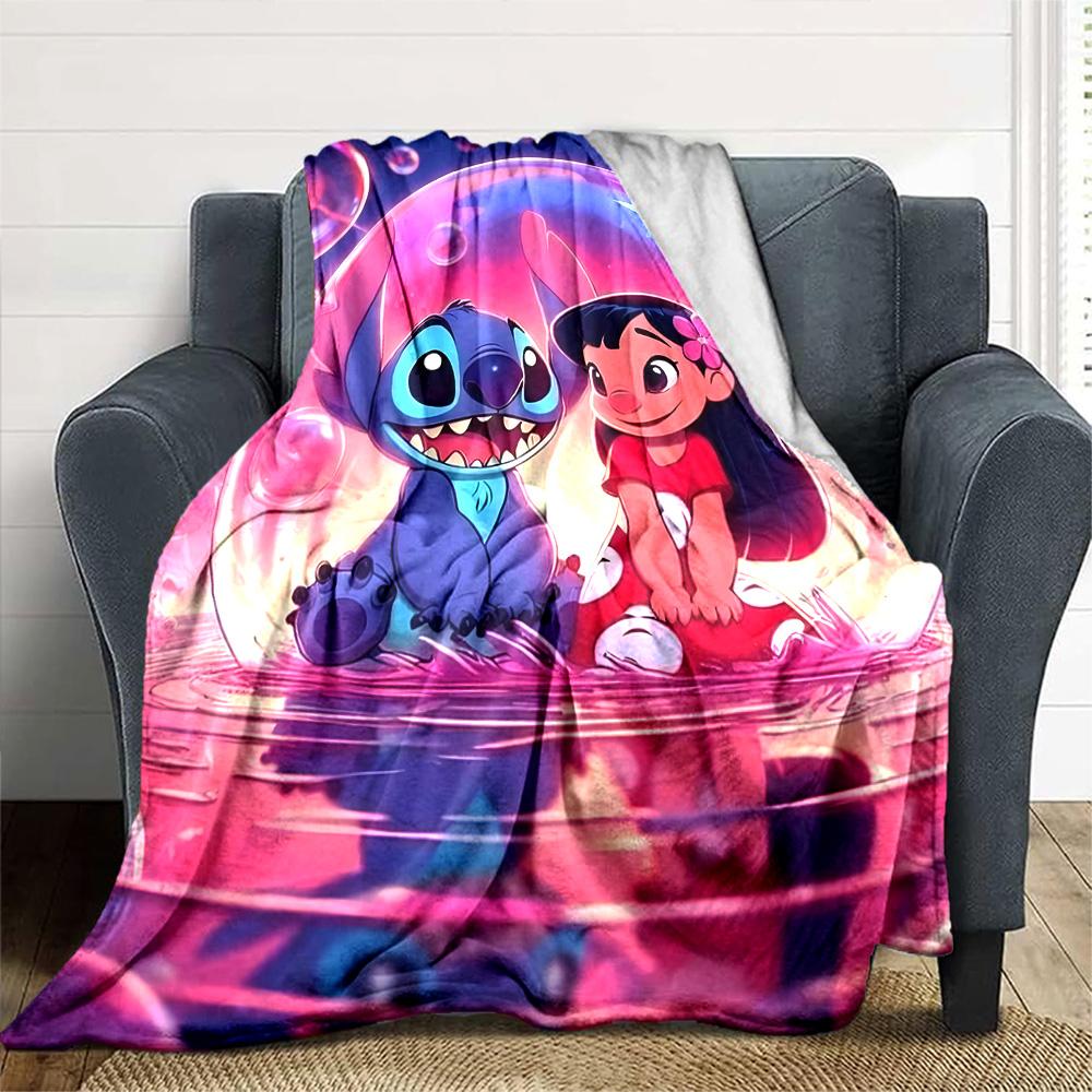 1pc S-Stitch7 Blanket, Gift, for Men and Women, Soft Blanket, Good for Sofa Bed Couch Travel, Lightweight Flannel Blanket